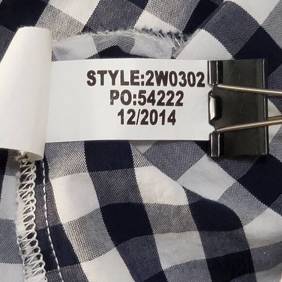 Vineyard Vines Button Front Shirt Womens size 0 Blue Gingham Long Sleeve Tapered - Picture 10 of 12